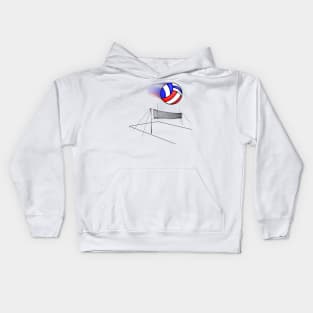 Volleyball Flies Over The Net Kids Hoodie